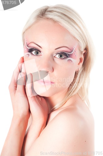 Image of Woman with face art