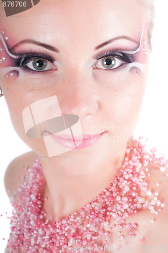 Image of Woman with face art