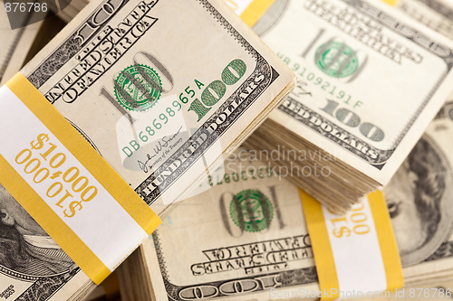 Image of Stacks of One Hundred Dollar Bills