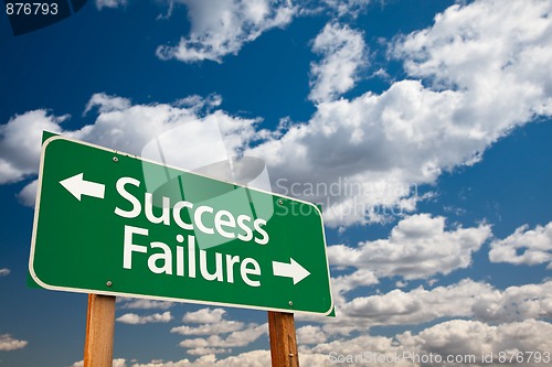 Image of Success, Failure Green Road Sign