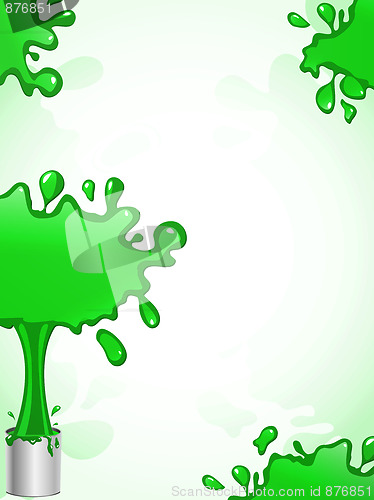 Image of Green Ink Splash Background. 