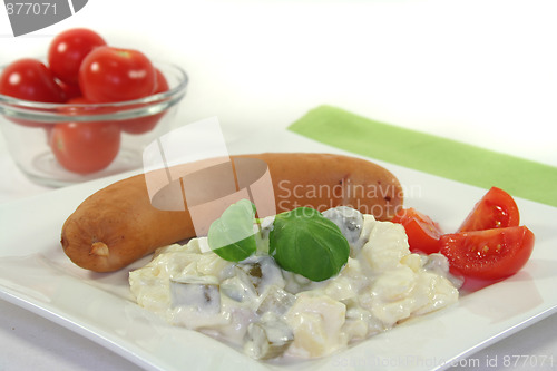 Image of Bockwurst with potato salad