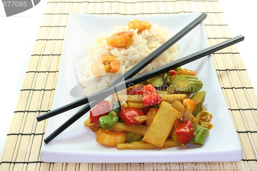 Image of Rice with asian shrimp