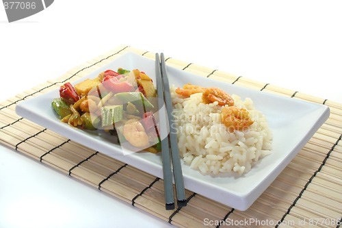 Image of Rice with asian shrimp