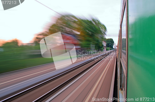 Image of View from the window of speeding train