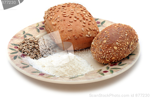 Image of Rolls, sunflower and flour