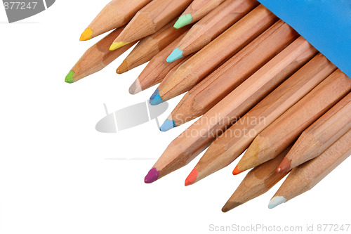 Image of Set of multicolored wood pencils.