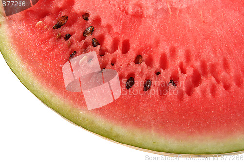 Image of Crop of ripe slice watermelon.