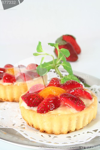 Image of Strawberry tarts with mint
