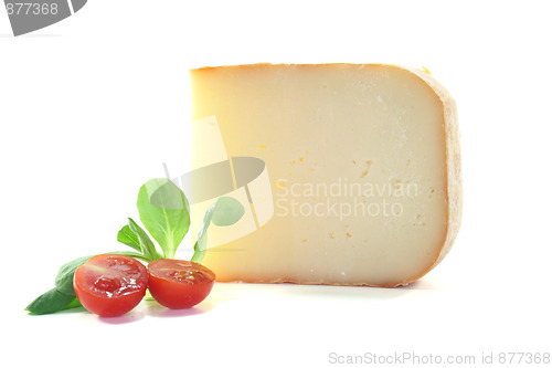 Image of Piece of cheese with tomato
