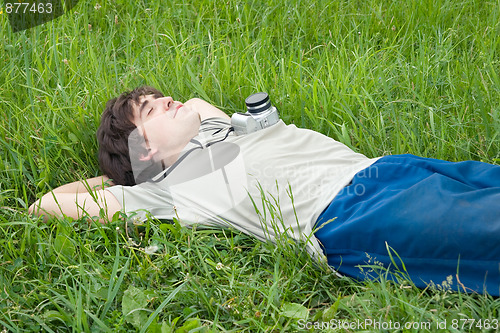 Image of Young man resting