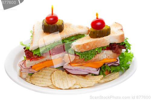 Image of Club sandwich on white