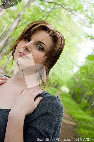 Image of Girl On a Wooded Path