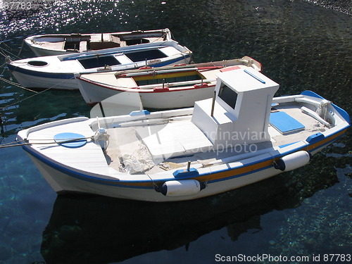 Image of Small fishing boats, Santorini, Greece