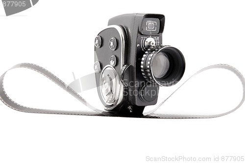 Image of vintage Movie camera on a white