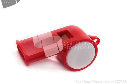 Image of red and white whistle