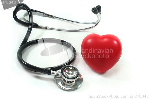 Image of Stethoscope with red heart