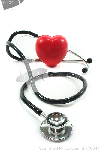 Image of Stethoscope with red heart