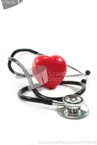 Image of Stethoscope with red heart