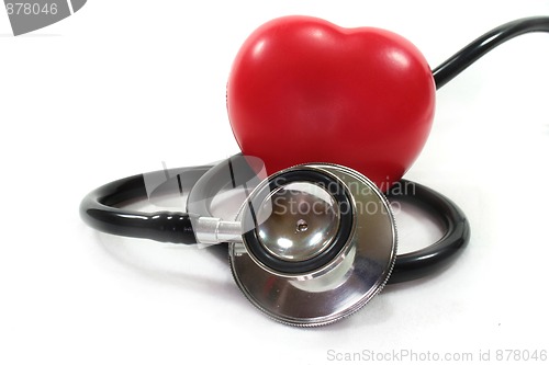 Image of Stethoscope with red heart