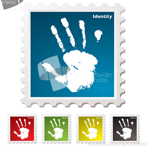 Image of identity hand print stamp
