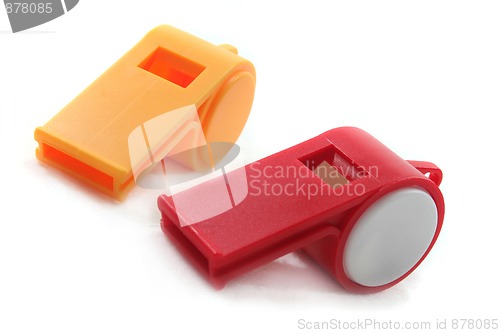 Image of two whistles