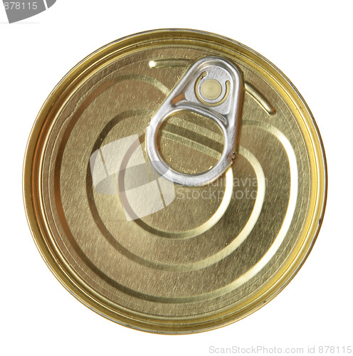 Image of Single metal can. Top view.