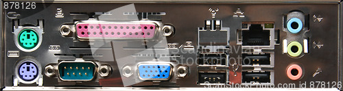 Image of Back connection panel of computer