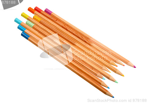 Image of Set of multicolored wood pencils