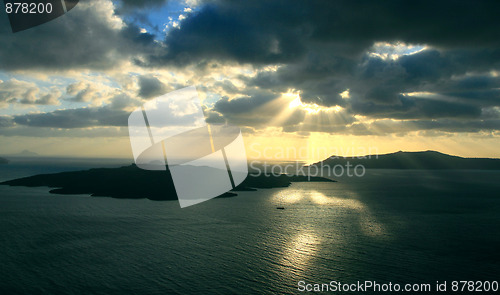 Image of Stormy weather approaching Santorini
