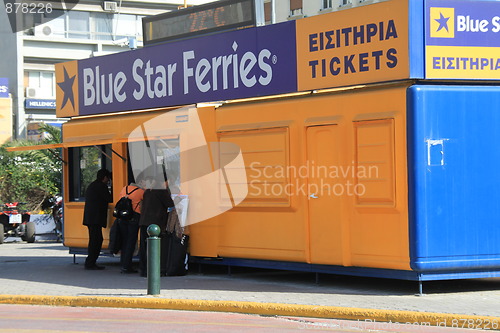 Image of Blue Star ticket boot, Piraeus, Greece