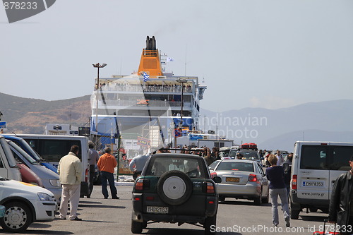 Image of Blue Star ferry embarking