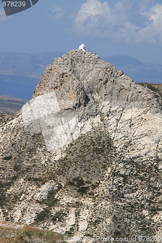 Image of Greek chapel on mountain top