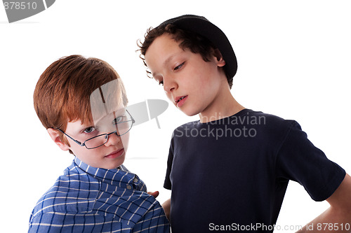 Image of a teen beating a child