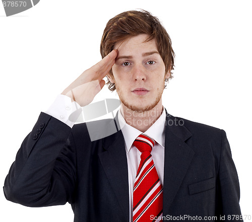 Image of  man gives salute