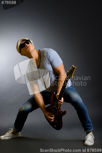 Image of passionate guitarist