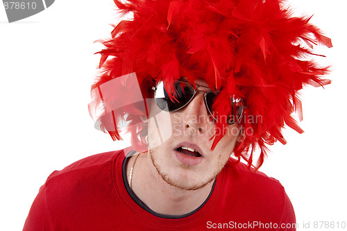 Image of man wearing wig