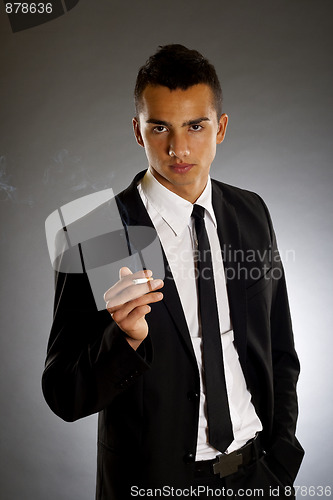 Image of smoking businessman