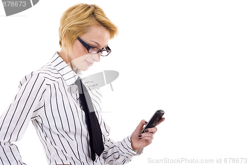 Image of woman texting