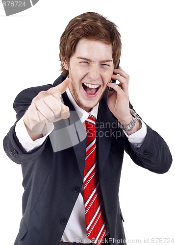 Image of  businessman pointing 