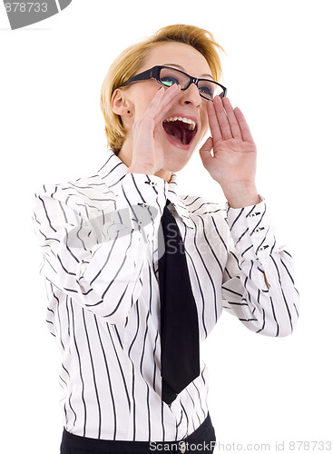 Image of Business Woman Shouting