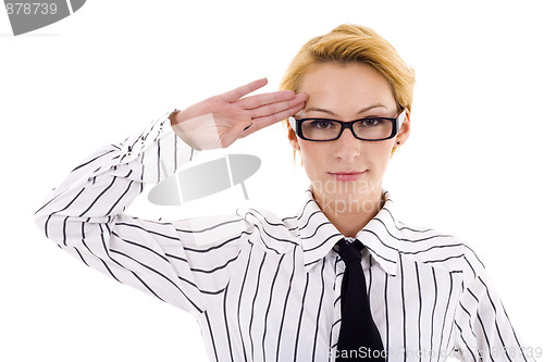 Image of woman saluting