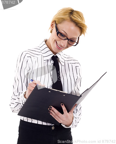 Image of Businesswoman writing