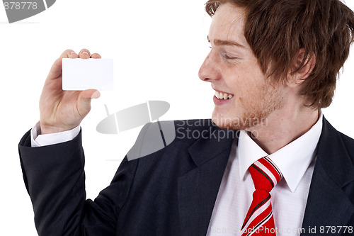 Image of holding a blank card