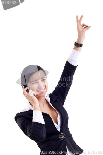 Image of winner on the phone