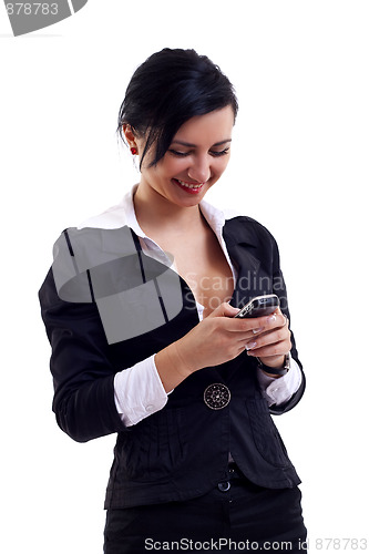 Image of woman sending a text message