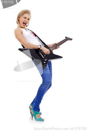 Image of  blonde with a guitar