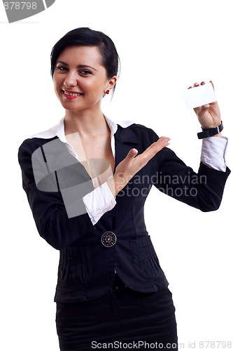 Image of Businesswoman presenting card