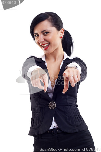 Image of Young smiling business woman.