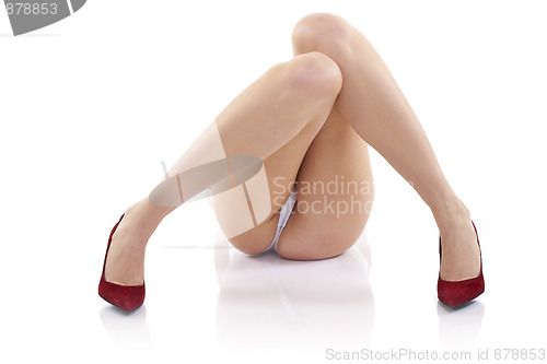 Image of legs of the young woman